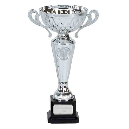 Picture of Tweed Cross Cut Detail Silver Trophy Cup With Handles 