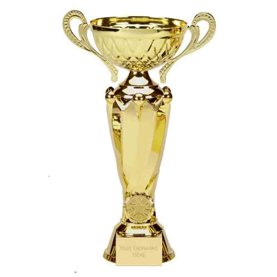 Picture of Tweed Tower Gold Twist Heavyweight Trophy Cup With Handles 