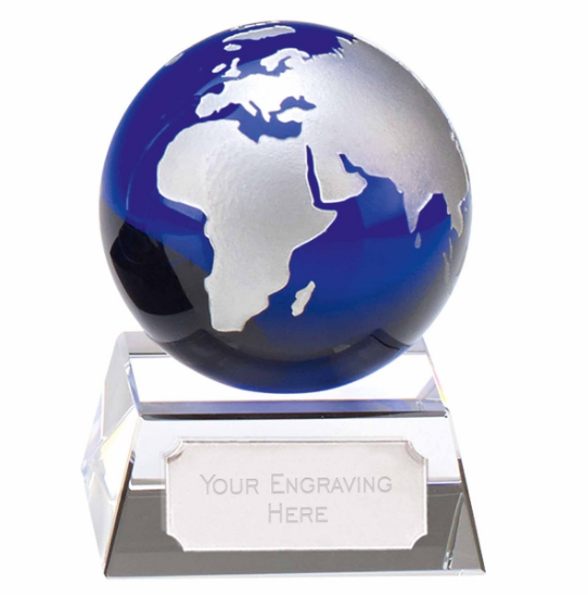 Picture of Aqua Mini Crystal Globe Award  9cm