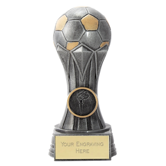 Picture of Brushed Silver Gem Football Trophy  15cm