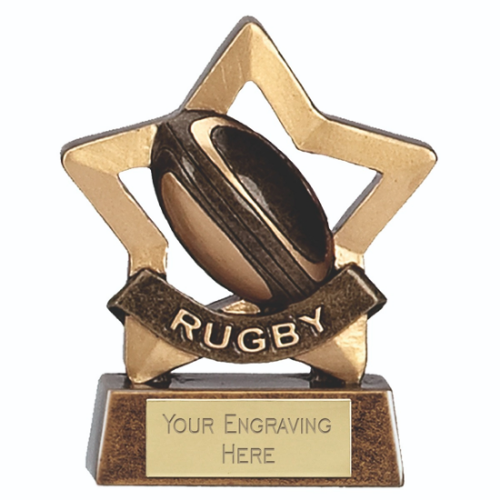 Picture of Mini Stars Rugby Ball Trophy  8cm