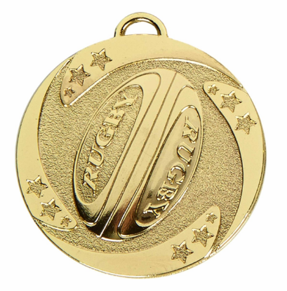 Picture of Gold Target Rugby Medal 50mm (2") 50mm