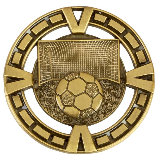 Picture of Gold Varsity Football Medal 65mm 65mm