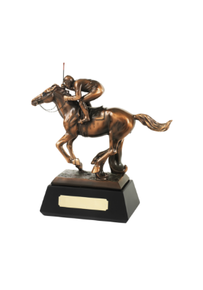 Picture of x 10in Horse & Racing Jockey Figurine Award 10cm