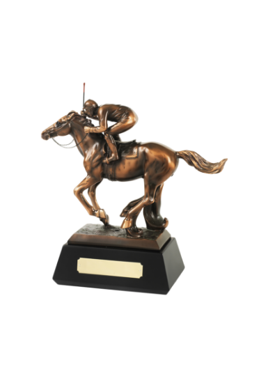 Picture of x 10in Horse & Racing Jockey Figurine Award 10cm