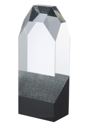 Picture of Clear & Black Silver Glitter Award 8cm