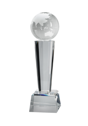 Picture of Clear Optical Crystal Globe Award 10.5cm