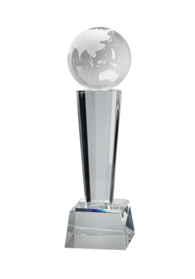 Picture of Clear Optical Crystal Globe Award 10.5cm