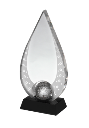 Picture of Clear & Black Golf Star Crystal Award 8.5cm