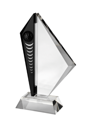 Picture of Clear & Black Golf Crystal Award 10cm