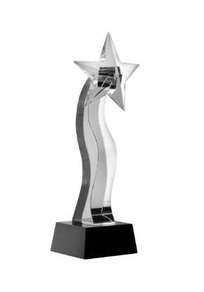 Picture of Optical Crystal Star & Black Base Award 10cm