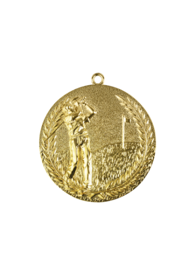 Delwedd o 68mm Gold Finish Golf Medal