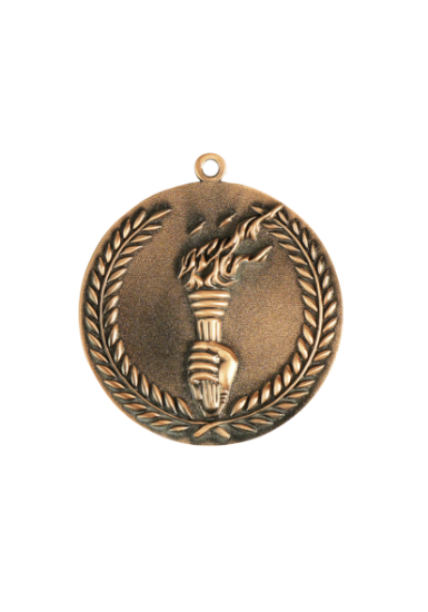 Delwedd o 68mm Bronze Finish Victory Torch Medal 68mm