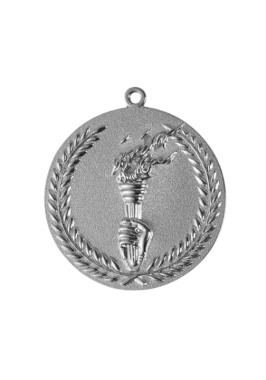 Delwedd o 68mm Silver Finish Victory Torch Medal 68mm