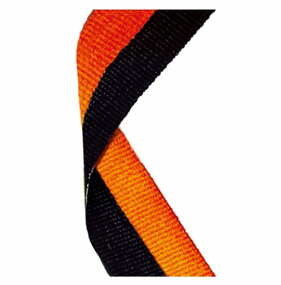 Picture of Black & Orange Medal Ribbon  76cm